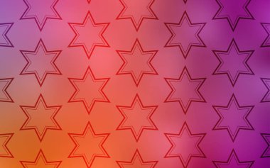 Açık pembe, güzel yıldızlı sarı vektör dokusu. Bulanık dekoratif dizayn yıldızlı basit bir stilde. Reklamınız, posteriniz, afişiniz için en iyi tasarım.