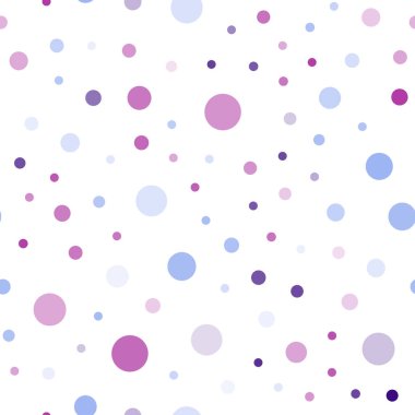 Koyu pembe, mavi daire şekilleriyle birlikte sorunsuz düzen vektör. Kabarcıkları ile soyut tarzda bulanık dekoratif tasarım. Desen tasarım pencere panjur, perdeler.