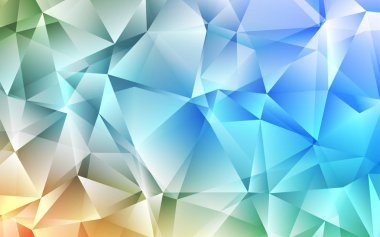 Açık mavi, vektör şablonu ile kristalleri, üçgenler sarı. Üçgenler ile soyut tarzda dekoratif tasarım. Reklam için desen.