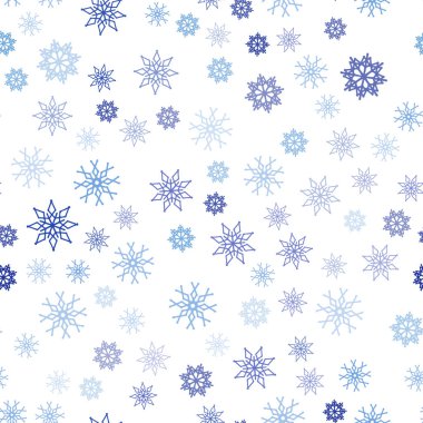 Hafif mavi vektör güzel kar taneleri ile sorunsuz kapak. Kristalleri ile glitter soyut Illustration buz. Tekstil, kumaş, duvar kağıtları için tasarım.