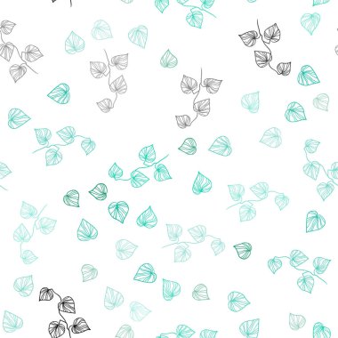 Işık yeşil vektör sorunsuz doodle desen yaprakları ile. Glitter soyut illüstrasyon ile doodles ve bırakır. Desen için modaya uygun Kumaş, duvar kağıtları.