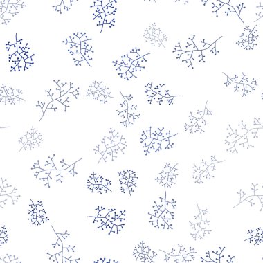 Koyu mavi vektör sorunsuz doodle desen dalları ile. Renkli resimde doodle tarzı yapraklar, dallar ile. Desen tasarım kumaş, duvar kağıtları.
