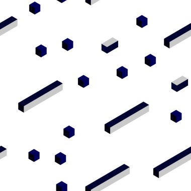 Koyu mavi vektör kesintisiz, izometrik kapak poligonal tarzı. Modern Soyut illüstrasyon renkli dikdörtgenler ile. Kartvizit, Web siteleri için şablon.