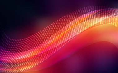 Daireler, satırları ile koyu kırmızı vektör düzeni. Küreler ve çizgiler ile modern soyut renkli resimde. Marka kitap için yeni şablon.