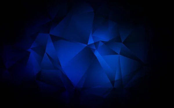 Темно Синий Вектор Искушают Кристаллами Треугольниками Абстрактная Градиентная Иллюстрация Треугольниками — стоковый вектор