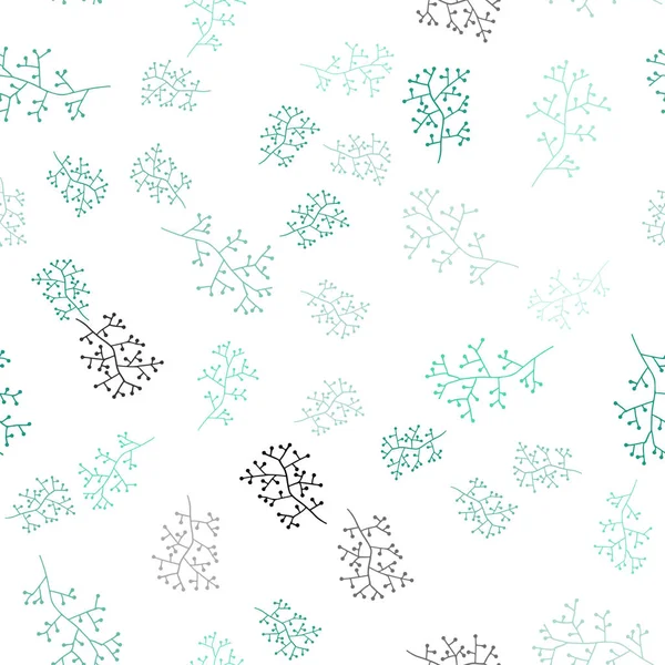 Vecteur Vert Clair Motif Doodle Sans Couture Avec Des Branches — Image vectorielle