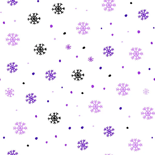 Luz Púrpura Vector Rosa Textura Sin Costuras Con Copos Nieve — Archivo Imágenes Vectoriales