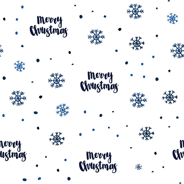 Dunkelblaues Vektor Nahtloses Muster Mit Weihnachtlichen Schneeflocken Buntes Dekorationsdesign Weihnachtlichen — Stockvektor