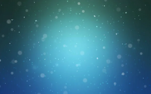 浅蓝色 绿色矢量模板与冰雪花 在圣诞节风格的模糊装饰设计与雪 该模式可用于一年新网站 — 图库矢量图片