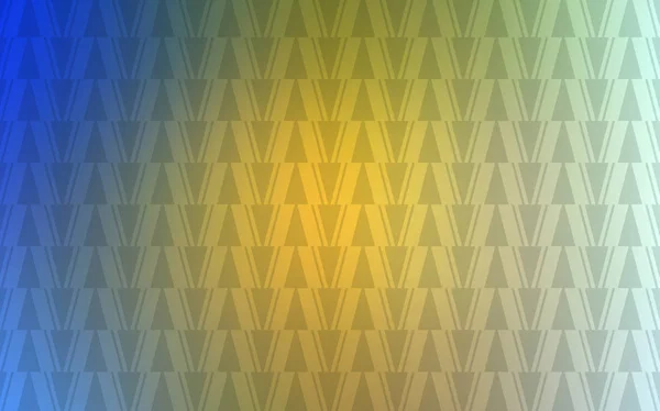 Hellblaue Gelbe Vektorschablone Mit Linien Dreiecken Illustration Mit Einer Reihe — Stockvektor