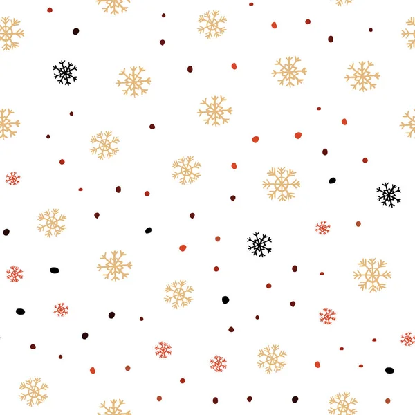 浅红色 黄色矢量无缝模式与圣诞节雪花 现代几何抽象例证与雪花 壁纸的设计模式 — 图库矢量图片