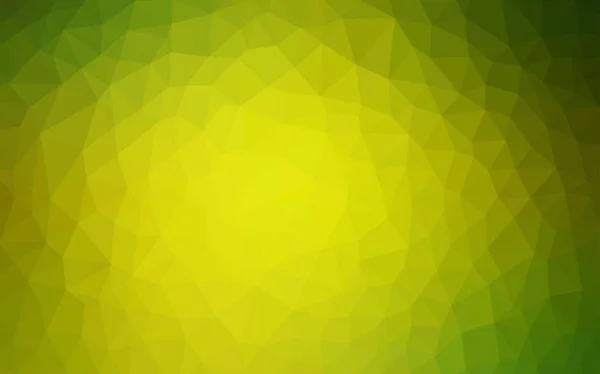 Ljus Grön Gul Vektor Triangel Mosaik Täcka Geometriska Illustration Origami — Stock vektor