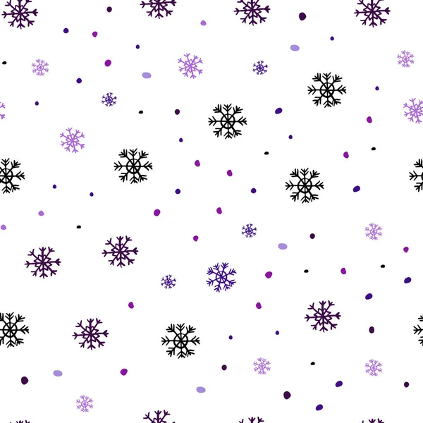 浅紫色 粉红色矢量无缝布局与明亮的雪花 现代几何抽象例证与雪花 壁纸的设计模式 — 图库矢量图片