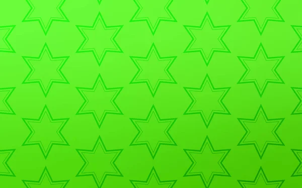 Cubierta Vectorial Verde Claro Con Estrellas Pequeñas Grandes Diseño Decorativo — Vector de stock