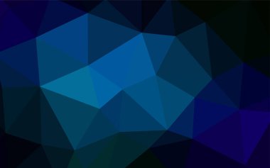 Koyu mavi vektör arka plan poligonal. Poligonal illüstrasyon parlayan, hangi üçgen oluşur. İş tasarımınız için yeni stil.