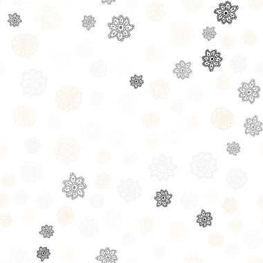 Işık turuncu vektör parlak kar taneleri ile sorunsuz düzeni. Bulanık dekoratif tasarım kar ile xmas tarzında. Desen tasarım kumaş, duvar kağıtları.