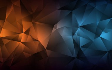 Koyu mavi, sarı kapak poligonal tarzı vektör. Üçgen doğa tarzı ile güzel illüstrasyon. Reklam için desen.