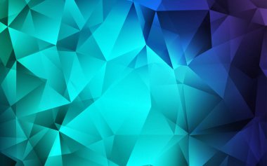 Açık mavi, yeşil vektör kapak poligonal tarzı. Modern Soyut illüstrasyon renkli üçgenler ile. İşletme reklam, kitapçıklar, broşürler için desen