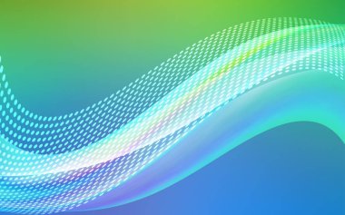 Açık mavi, vektör düzen daireler, satırları ile yeşil. Renkli soyut daireler ve satır kümesi ile Illustration. Reklamlar, el ilanları için desen.