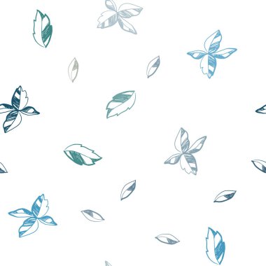 Koyu mavi, yeşil yaprakları ile sorunsuz arka plan vektör. gradyan ile zarif doğal desen yapraklarda. Duvar kağıdı, kumaş üreticileri için modaya uygun bir tasarım.