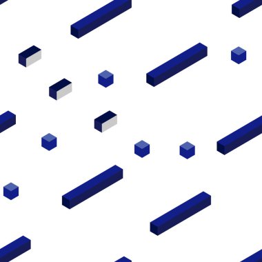 Koyu mavi vektör zemin rhombus ile kesintisiz, izometrik. Glitter soyut resim dikdörtgen şekiller ile. Doku pencere panjur, perdeler için.