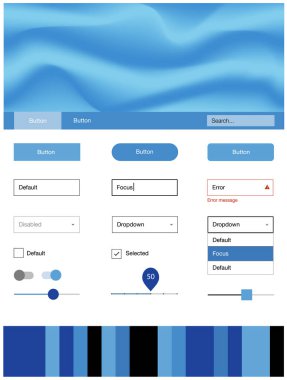 Hafif mavi vektör tel kafes kiti soyut daireler ile. Degrade yarı ton mermer stiliyle yaratıcı çizimde. Bu web siteleri için kullanabileceğiniz şablon.