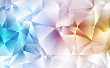 Açık mavi, vektör şablonu ile kristalleri, üçgenler sarı. Üçgen doğa tarzı ile güzel illüstrasyon. Akıllı tasarım, iş reklam için.