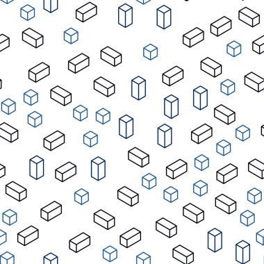 Koyu mavi dikdörtgen tarzı kesintisiz, izometrik doku vektör. Dikdörtgenler ile soyut tarzda dekoratif tasarım. Desen için modaya uygun Kumaş, duvar kağıtları.