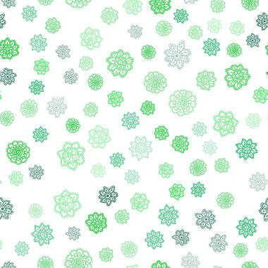 Işık yeşil vektör sorunsuz arka plan xmas kar taneleri ile. Bulanık arka plan gradyan ile kar. Tekstil, kumaş, duvar kağıtları için tasarım.