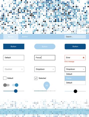 Hafif mavi vektör UI ux kiti daireler ile. Başlığını renkli gradyan daireler modern stil kılavuzu. Web siteleri için basit renkli tasarım.