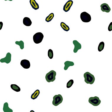 Koyu mavi, yeşil noktalar ile sorunsuz kapak vektör. Kabarcıkları ile soyut tarzda bulanık dekoratif tasarım. Kartvizit, Web siteleri için şablon.