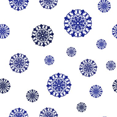 Koyu mavi buz kar taneleri ile sorunsuz şablon vektör. Modern geometrik soyut Illustration kristalleri ile buz. Desen tasarım kumaş, duvar kağıtları.