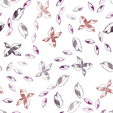 Koyu mavi, kırmızı yaprakları ile sorunsuz zemin vektör. Yaprakları doodle tarzı ile renkli soyut resimde. Tekstil, kumaş, duvar kağıtları için tasarım.