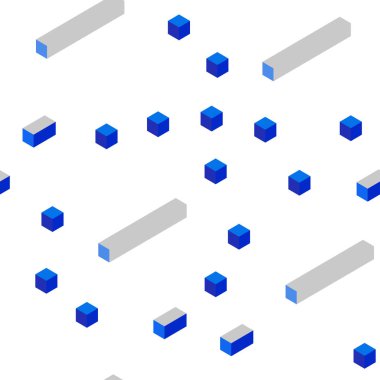 Açık mavi, sarı vektör kesintisiz, izometrik kapak poligonal tarzı. Modern Soyut illüstrasyon renkli dikdörtgenler ile. Desen için modaya uygun Kumaş, duvar kağıtları.