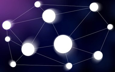 Koyu mor, pembe daireler, üçgenler ile şablon vektör. Üçgen yapısı ile soyut tarzda dekoratif tasarım. Marka kitap tamamen yeni şablon.