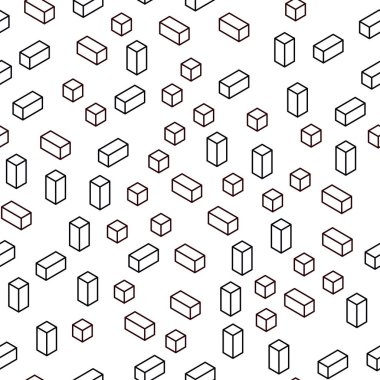 Koyu kırmızı dikdörtgenler ile kesintisiz, izometrik arka plan vektör. Glitter soyut resim dikdörtgen şekiller ile. Desen için modaya uygun Kumaş, duvar kağıtları.