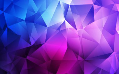 Koyu pembe, mavi kapak poligonal tarzı vektör. Üçgen doğa tarzı ile güzel illüstrasyon. Açılış sayfanız için modern şablon.