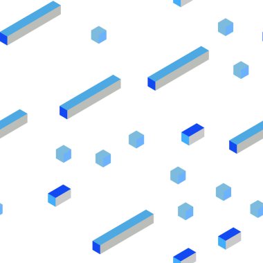Hafif mavi vektör doku dikdörtgen tarzı kesintisiz, izometrik. Dikdörtgenler renkli gradyan ile arka plan üzerinde. Tekstil, kumaş, duvar kağıtları için tasarım.