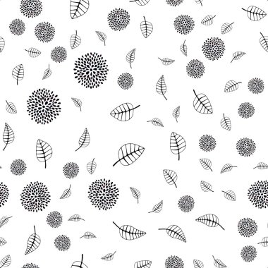 Koyu pembe yaprakları, çiçekleri ile Dikişsiz soyut desen vektör. Yaprakları, çiçekleri ile renkli resimde parlayan. Desen tasarım kumaş, duvar kağıtları.