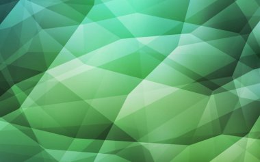 Işık yeşil vektör üçgen mozaik şablonu. Üçgenler ile modern soyut resim. İşiniz için yeni tasarım.