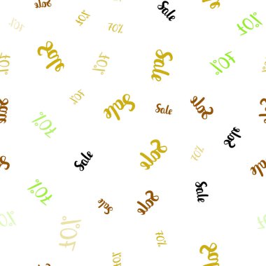 Açık yeşil, sarı vektör sorunsuz şablonu % 70 satış. Renkli illüstrasyon izole satış fiyatları ile parlayan. İşletme reklamları, reklam için tasarım.