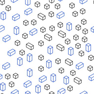 Koyu mavi dikdörtgen tarzı kesintisiz, izometrik doku vektör. Dikdörtgenler ile soyut degrade illüstrasyon. Desen tasarım kumaş, duvar kağıtları.