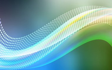 Açık mavi, daire, üçgen şablonuyla vektör yeşil. Renkli resimde daire ve çizgili fütüristik tarzı. Desen fütüristik reklam, kitapçıklar için.