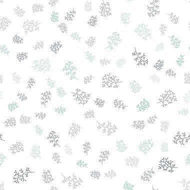 Yapraklar, dallar ile koyu yeşil vektör sorunsuz doodle arka plan. Yaprakları doodle tarzı ile renkli soyut resimde. Tekstil, kumaş, duvar kağıtları için tasarım.