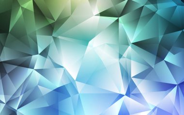 Açık mavi, vektör düzen hatları, üçgenler ile yeşil. Modern Soyut illüstrasyon renkli üçgenler ile. Desen Web siteleri için kullanılabilir.