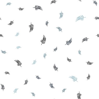 Hafif mavi vektör sorunsuz zarif arka plan yaprakları ile. bulanık arka plan gradyan ile yapraklarda. Desen tasarım kumaş, duvar kağıtları.