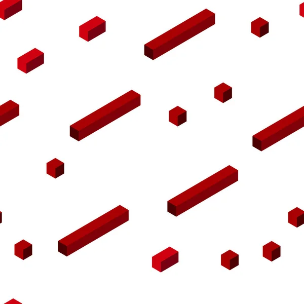 深红色矢量无缝 等距覆盖在多边形风格 用矩形形状的闪闪发光的抽象插图 壁纸的设计模式 — 图库矢量图片