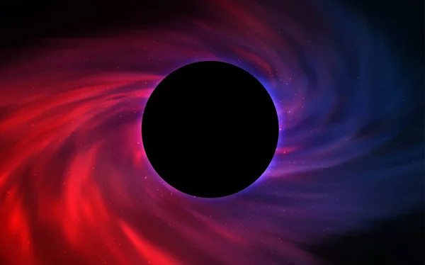 Azul Claro Cubierta Vectorial Roja Con Agujero Negro Nebulosa Ilustración — Archivo Imágenes Vectoriales