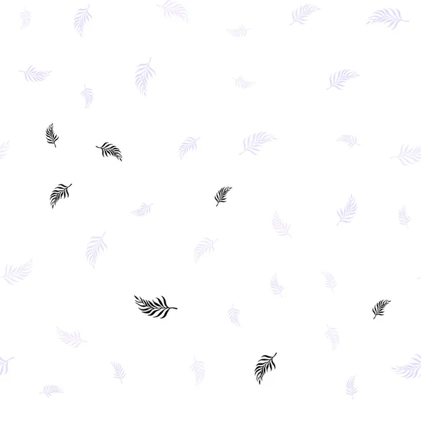 Vecteur Violet Clair Motif Doodle Sans Couture Avec Des Feuilles — Image vectorielle