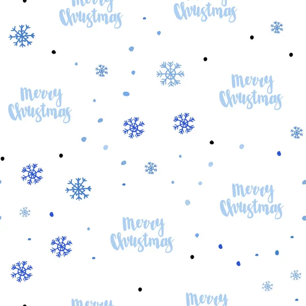 浅蓝色矢量无缝模板与冰雪花 五颜六色的装饰设计在圣诞节风格与雪 时尚面料 壁纸的图案 — 图库矢量图片